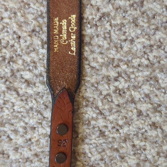 Hand Tooled Leather Belt - Picture 10 of 13